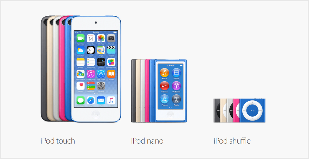 La nuova gamma di iPod di Apple è stata annunciata oggi