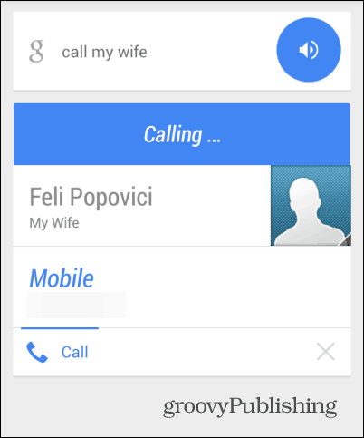 Chiama mamma Google Now chiama moglie