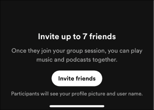 pulsante invita amici ascolta per Spotify con gli amici