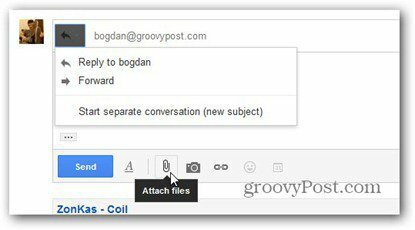 nuova risposta di gmail compose