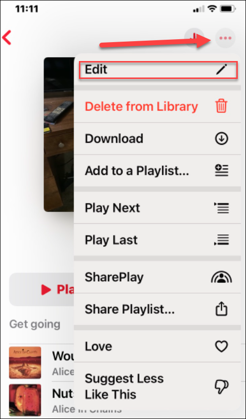 modifica cambia una playlist su Apple Music
