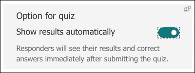 Microsoft Forms Quiz, mostra i risultati automaticamente