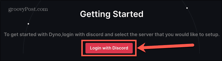 dynobot accedi con discord