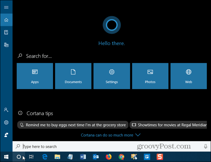 Cortana in Windows 10