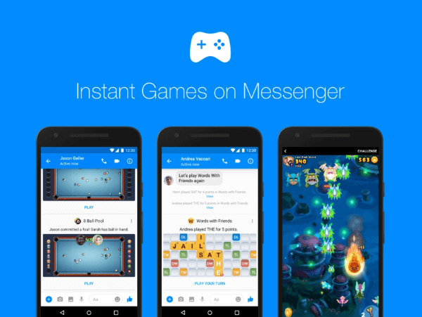 Facebook sta lanciando Giochi istantanei su Messenger in modo più ampio e lanciando nuove ricche funzionalità di gioco, bot di gioco e ricompense.