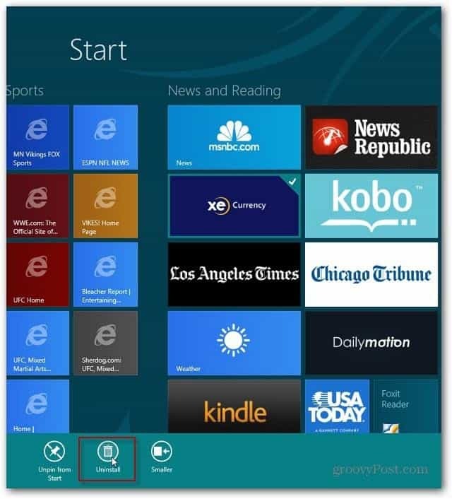 Come disinstallare un'app di Windows 8