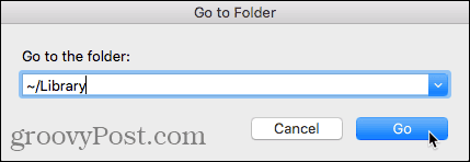 Vai alla finestra di dialogo Cartella nel Finder su Mac