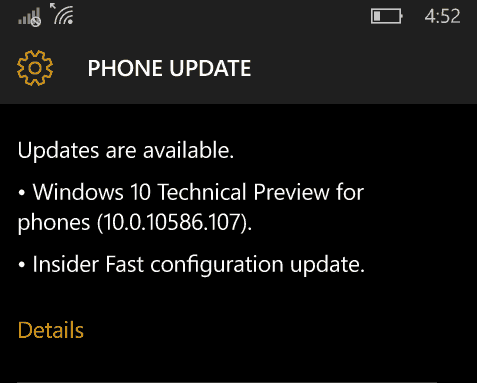 Windows 10 mobile aggiorna il nuovo anello interno