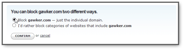 blocco del nome di dominio individuale tramite DNS