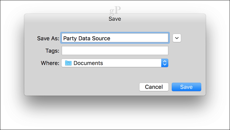 microsoft word for mac mail merge - Origine dati Dave