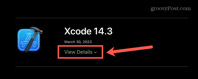 xcode visualizza i dettagli