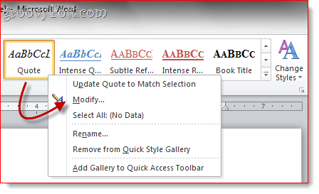 Scorciatoie da tastiera stile personalizzato Word 2010