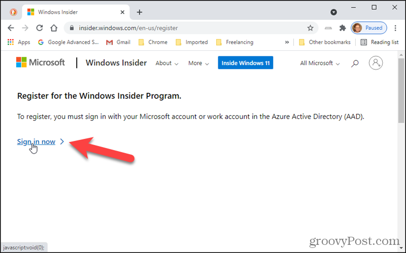 Accedi al programma Windows Insider