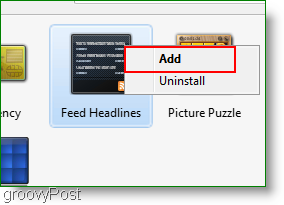 come aggiungere un gadget lettore di feed in Windows 7