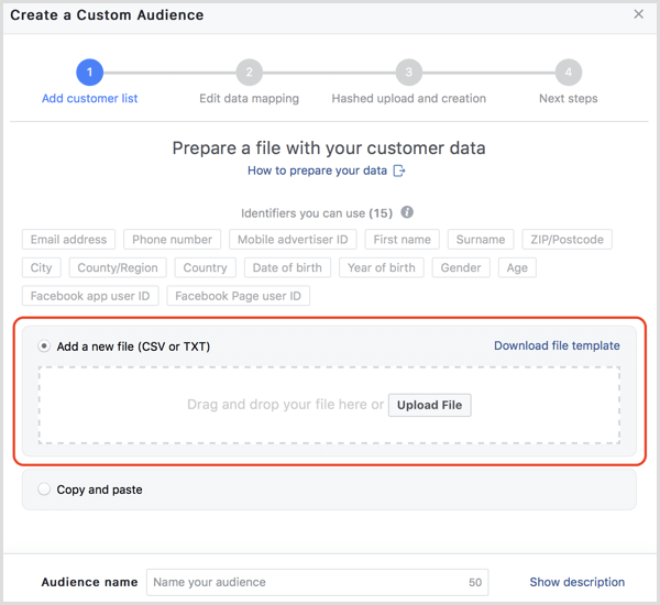 Facebook carica i dati dei clienti