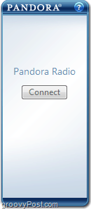 pulsante Connetti per avviare il gadget Pandora Windows 7