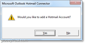 aggiungi un account hotmail a Outlook utilizzando lo strumento connettore