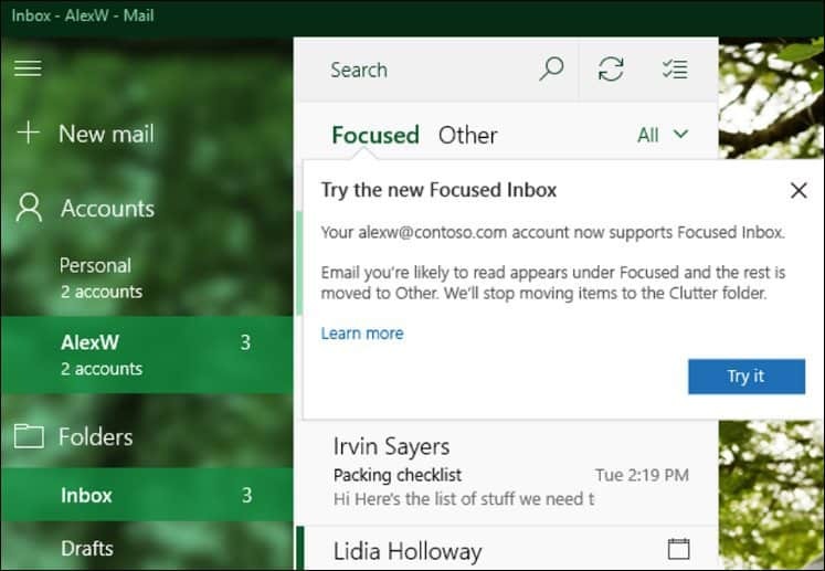Microsoft lancia grandi aggiornamenti alle app di posta e calendario di Windows 10
