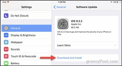 patch di sicurezza per l'aggiornamento di iOS iOS 9.3.2