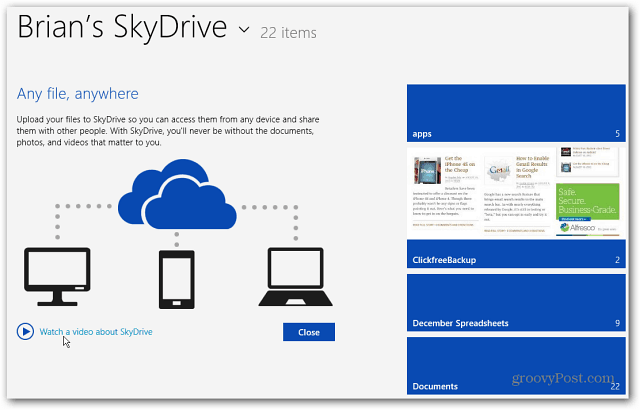 Nuova schermata iniziale SkyDrive
