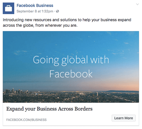 facebook per il business globale