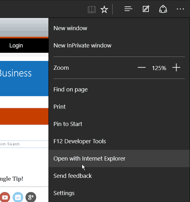 aperto con IE Microsoft Edge