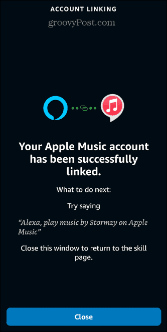 account Apple Music Alexa connesso