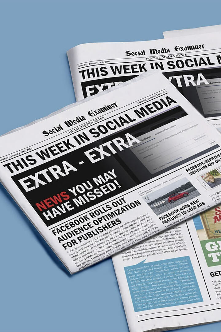 Ottimizzazione dell'audience di Facebook per gli editori: questa settimana sui social media: Social Media Examiner