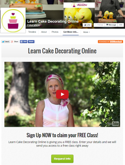 impara la decorazione di torte app Facebook online
