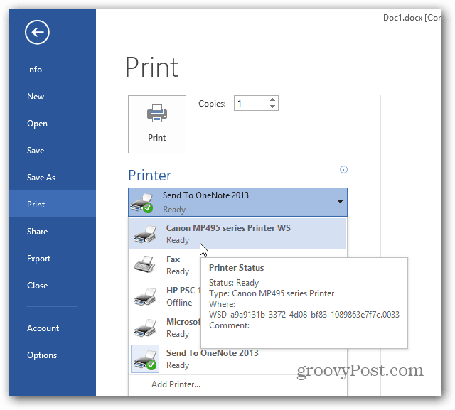 Come stampare da app Metro 8 di Windows