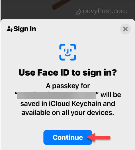 continuare a utilizzare Face ID per accedere con le passkey