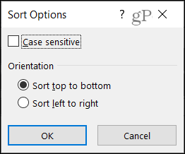 Più opzioni di ordinamento in Excel