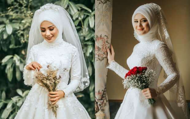 Modelli di abito da sposa Hijab 2020