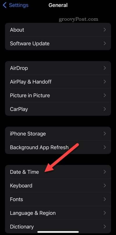 Impostazioni di data e ora dell'iPhone