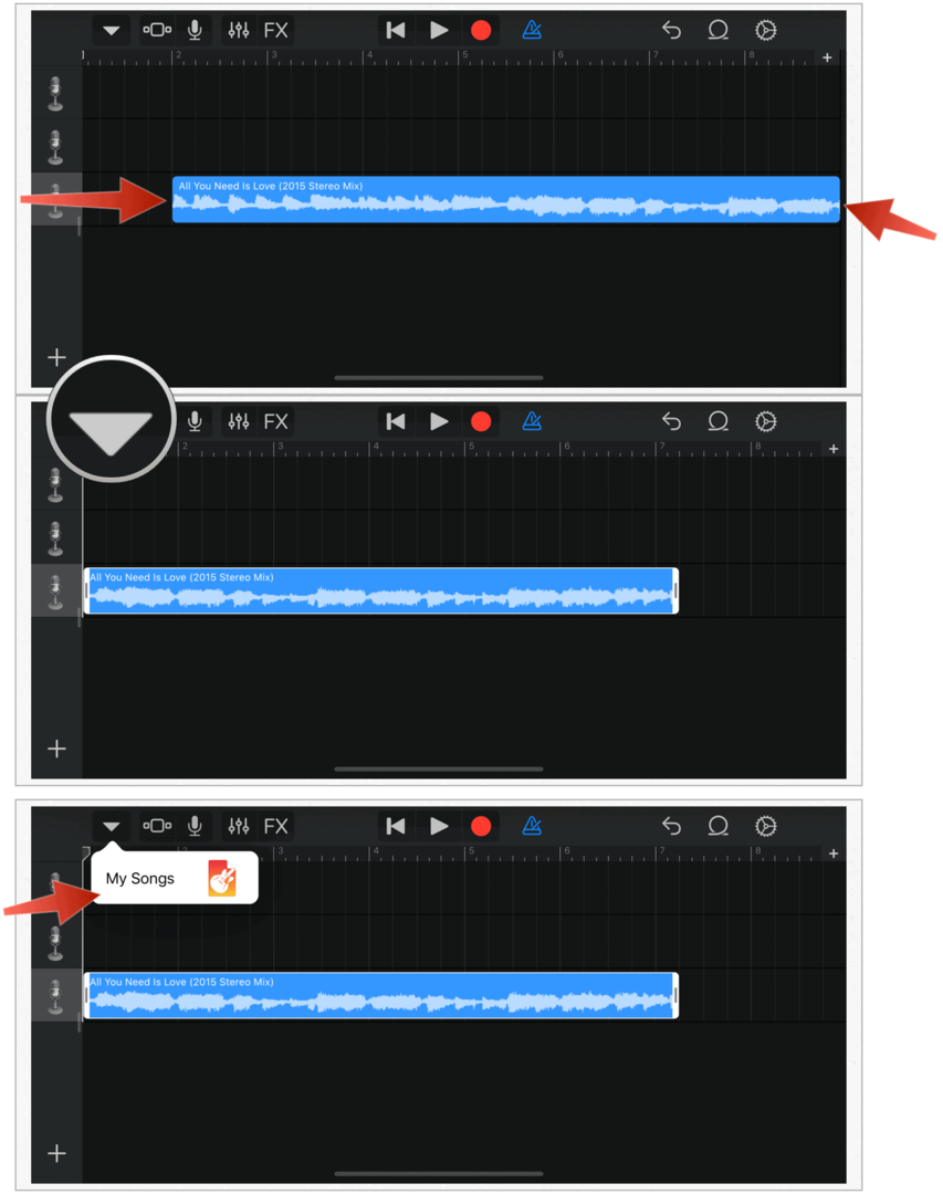 GarageBand le mie canzoni