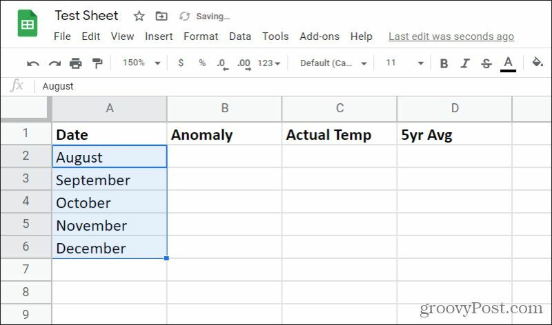 data di compilazione automatica mesi