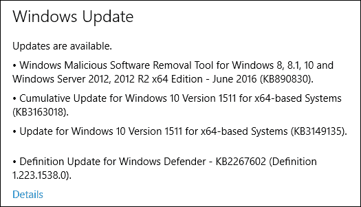 Nuovo aggiornamento per PC Windows 10 KB3163018 build 10586.420 disponibile (anche mobile)