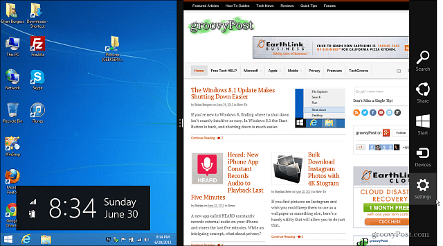 Desktop dell'interfaccia utente moderna di Windows 8.1