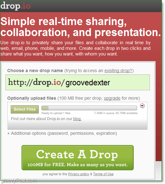 come iscriversi alla collaborazione online gratuita utilizzando drop.io