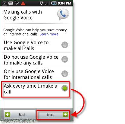 Preferenza d'uso di Google Voice su Android Mobile Config