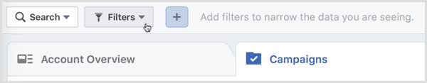 filtri del gestore degli annunci di Facebook