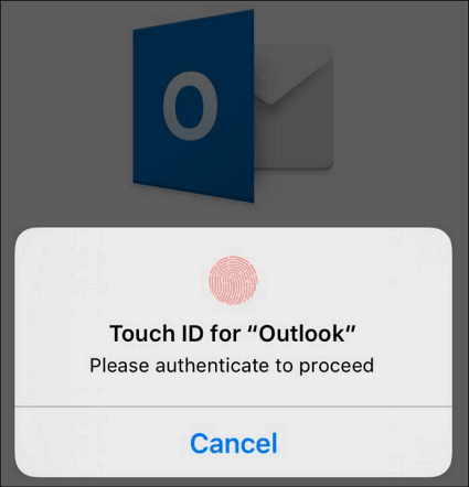 Tocca ID Outlook iPhone