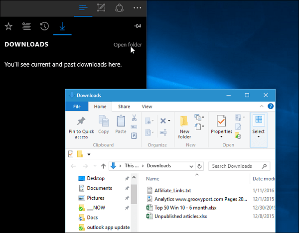 Cartella Download di Microsoft Edge