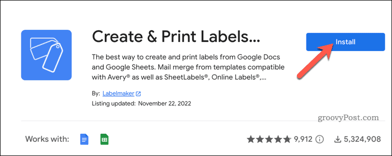 Installa il componente aggiuntivo per le etichette in Google Documenti