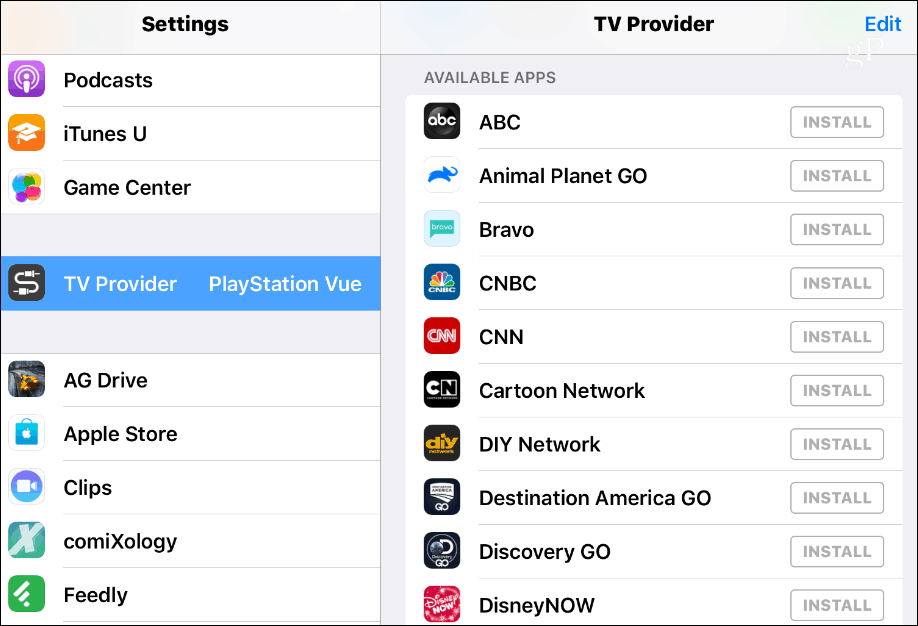 Provider TV iOS App disponibili