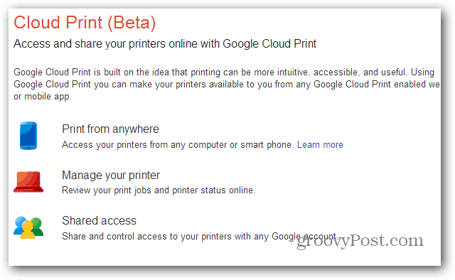 Stampa dal Nexus 7 tramite Google Cloud Print