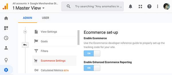 Google Analytics come impostare i rapporti e-commerce suggerimento