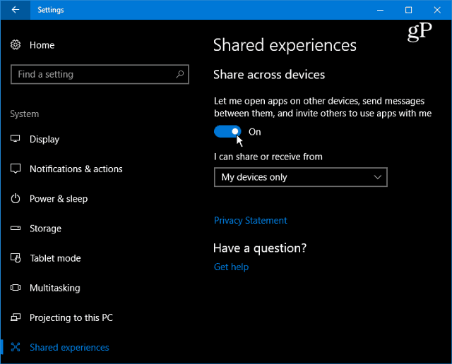 Come abilitare e utilizzare le esperienze condivise in Windows 10