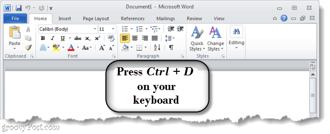Come modificare il carattere predefinito in Microsoft Word 2010