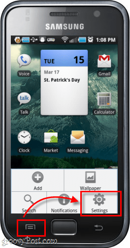 Impostazioni del pulsante del menu dello schermo esterno del telefono Samsung Galaxy